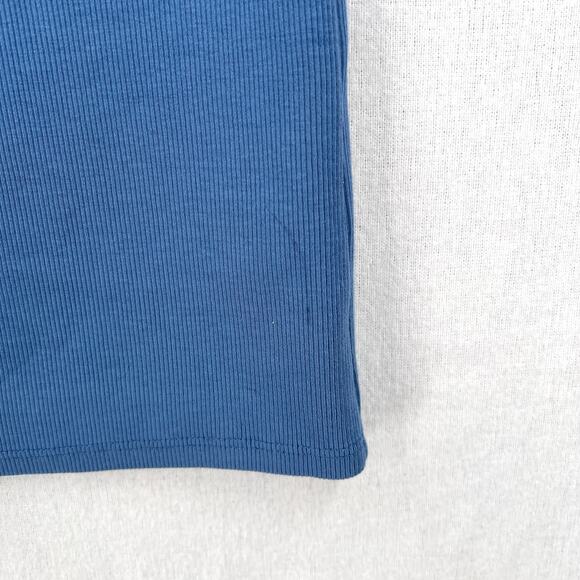 ENZA COSTA Supima Rib Scoop Tank Top Womens Medium Blue Sleeveless Quiet Luxury - Picture 11 of 13